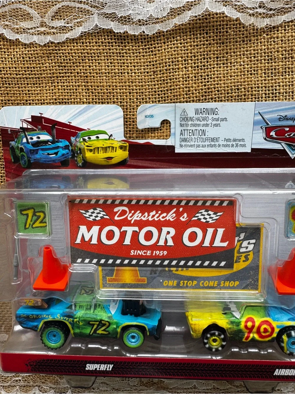 Rare Disney Cars 2 pack Superfly #72 Airborne #90 Metal Die Cast Thunder Hollow